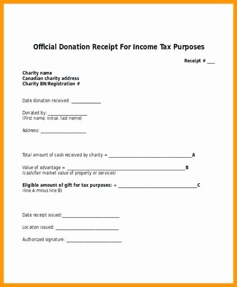 printable  donation receipt template printable templates