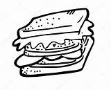 Sandwich Coloring Doodle Template sketch template