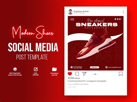 creative shoes social media instagram feed promotional ad uplabs