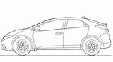 Honda Civic Coloring Door Pages Colouring Accord Hatchback Drawing Printable Template Draw Sketch sketch template
