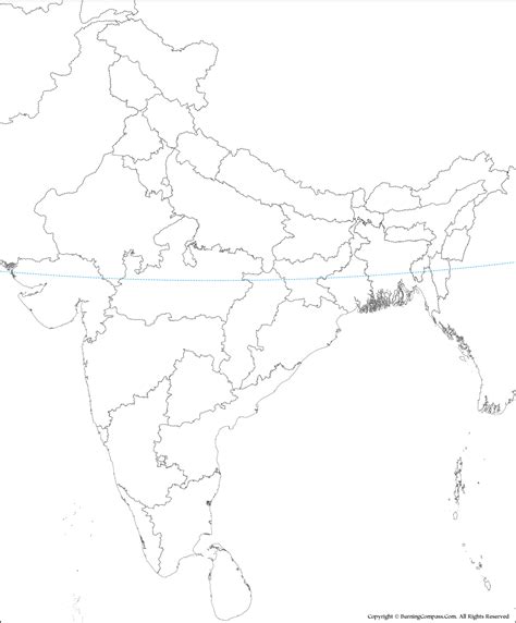 blank india map