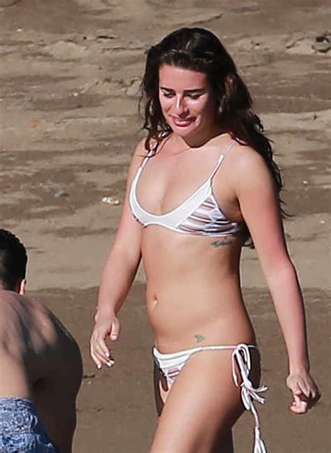 lea michele in bikini on the beach in mexico