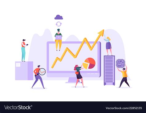 business data analysis concept marketing people vector image