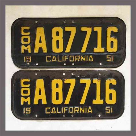 california truck commercial license plates pair