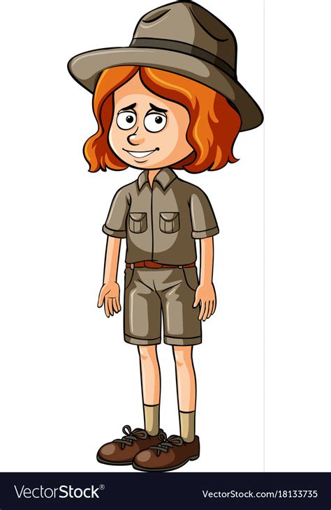 female zookeeper  brown uniform royalty  vector image