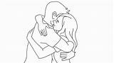 Hugging Couple Draw Drawing Hug People Sketch Cute Man Woman Easy Romantic Holding Two Pencil Step Hands Drawings Couples Simple sketch template