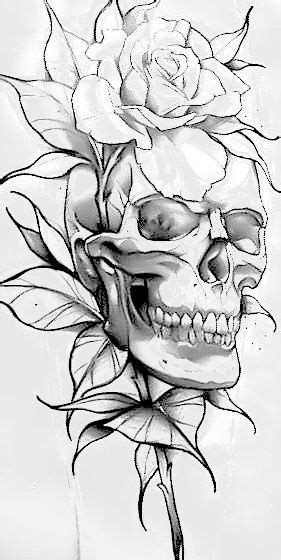 pin  victor menace  skull  flowers tattoo coloring book