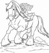 Coloring Merida Pages Brave Disney Princess Horse Angus Printable Mau Cong Chua Print Getcolorings Riding Getdrawings Tranh Colouring Creative Color sketch template