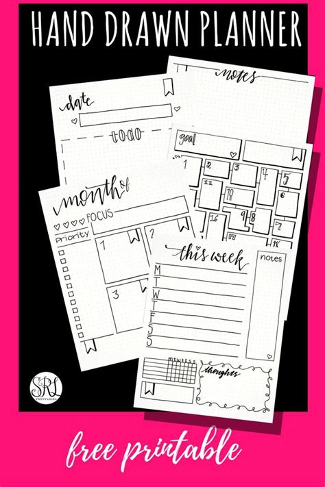 printable bullet journal hand drawn bullet journal pages