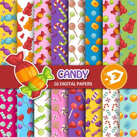 candy digital paper candy digital paper candy etsy
