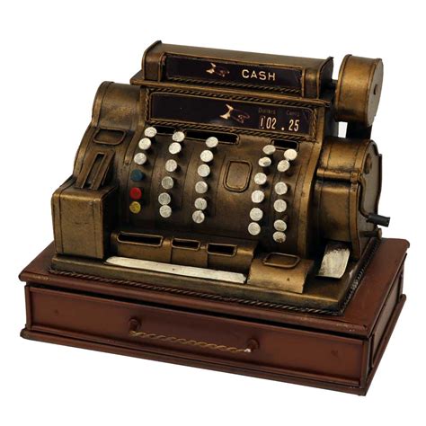 fashioned crank style cash register centerpiece banking retail