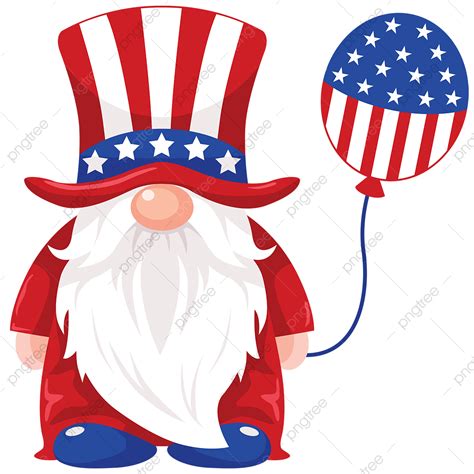 july gnome clipart vector   july independence day gnome