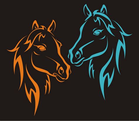 wild horses reusable stencil horses heads   sizes  etsy
