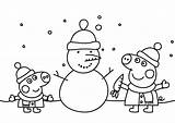 Peppa Neige Bonhomme Snowman Imprimer Imprimé sketch template