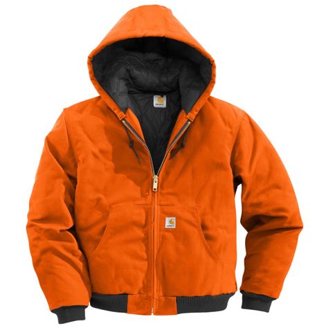 carhartt mens blaze orange quilted flannel lined duck active jacket