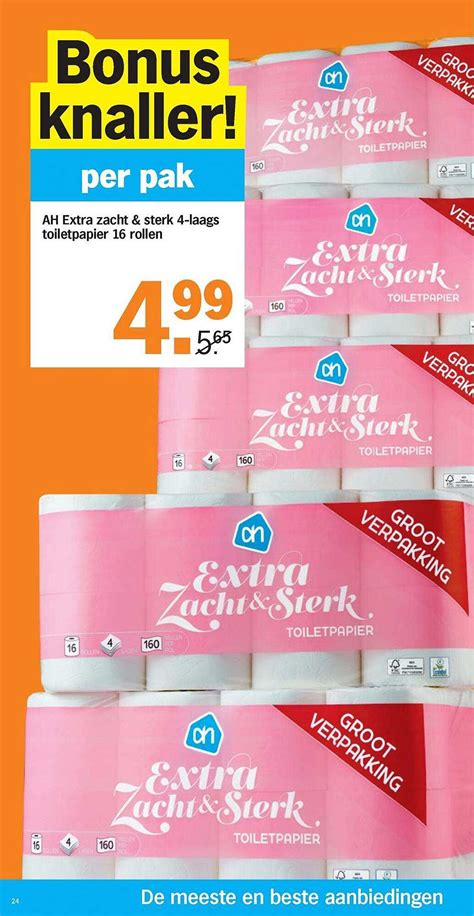 ah extra zacht sterk  laags toiletpapier aanbieding bij albert heijn