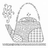Zentangle Teapot Antistress sketch template