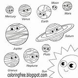 Space Coloring Solar System Pages Planet Drawing Science Planets Printable Kids Clipart Color Cartoon Easy School Portrayal Doodling Fiction Youngsters sketch template