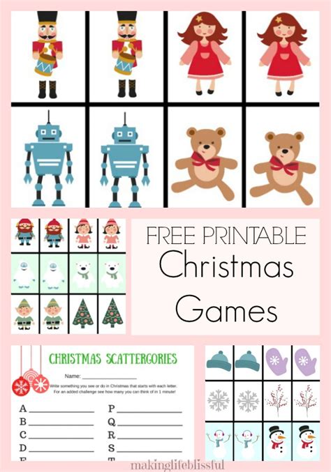 printable christmas games  kids  making life blissful