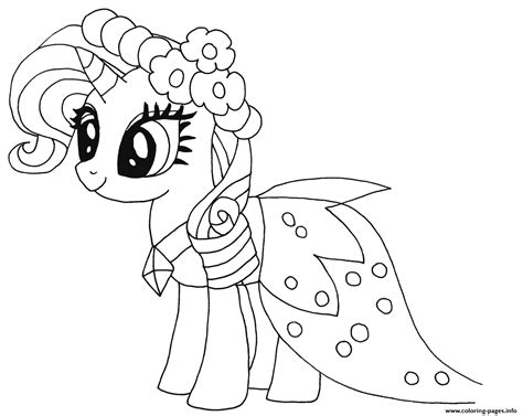 princess rarity   pony coloring page printable
