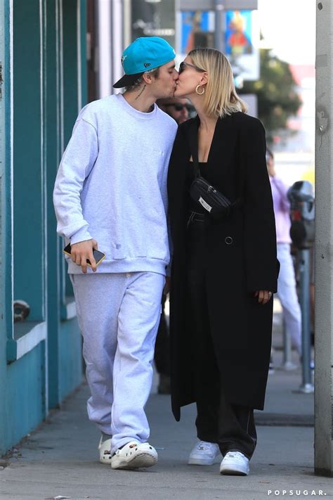 justin and hailey bieber kissing in la pictures march 2020 popsugar
