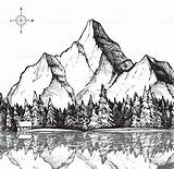 Mountain Line Drawing Range Vector Drawings Draw Paintingvalley sketch template