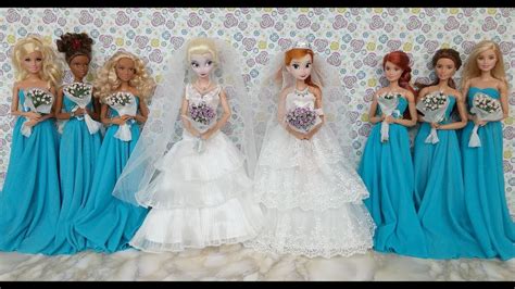 Elsa And Anna Wedding Dresses And Barbie Dressエルサ人形のウェディング