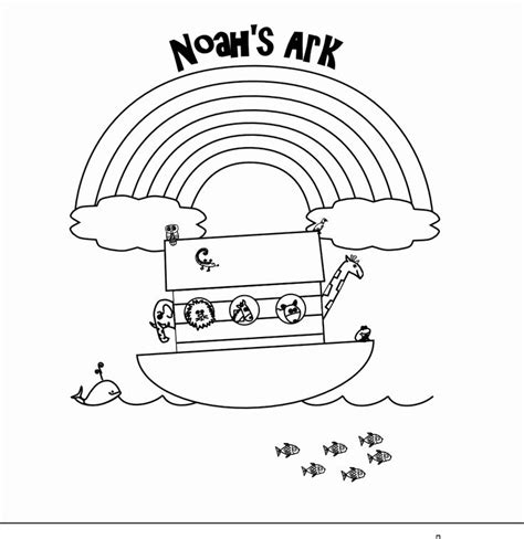 noahs ark rainbow coloring page unique noah  ark printables bible