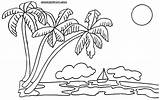 Palm Coloring Tree Pages Trees Color Print Kids Clipart Book Library Popular sketch template