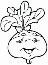 Turnip Coloring Pages Vegetables Recommended Kids Color sketch template