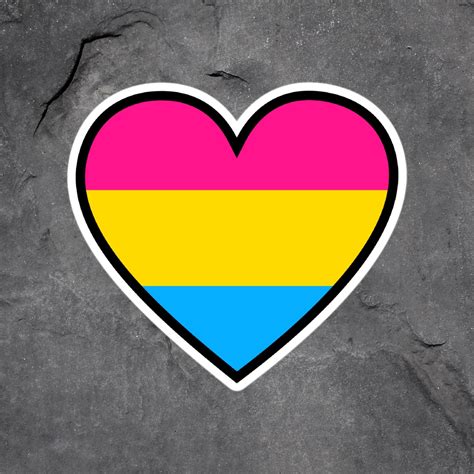 Pansexual Sticker Pan Pride Heart Sticker Queer Laptop Etsy