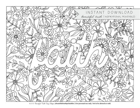 faith coloring pages  words kidsworksheetfun