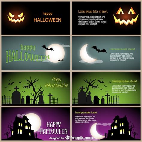 vector happy halloween card templates