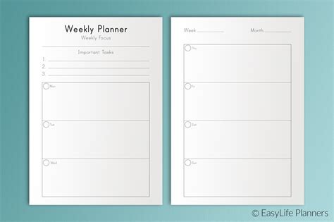 weekly planner  printable creative templates creative market
