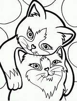 Coloring Pages Cat Two Kitty Kitten Loved Each These Other Cats Cute Printable Color Sketch Kids Downloadable Fence Skinny Really sketch template