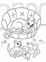 Colorare Famiglia Famille Mamma Sulla Gattini Coloriage Fumetto Gatto Chatons Maman Colorier Cuccioli Chats Aard Bande Dessinee Moeder sketch template