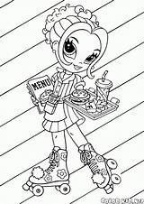 Roller Coloring Girl Pages Colorkid Skates Kids Girls sketch template