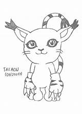 Gatomon Tailmon Weasyl sketch template