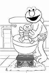 Potty Finding Elmo  sketch template