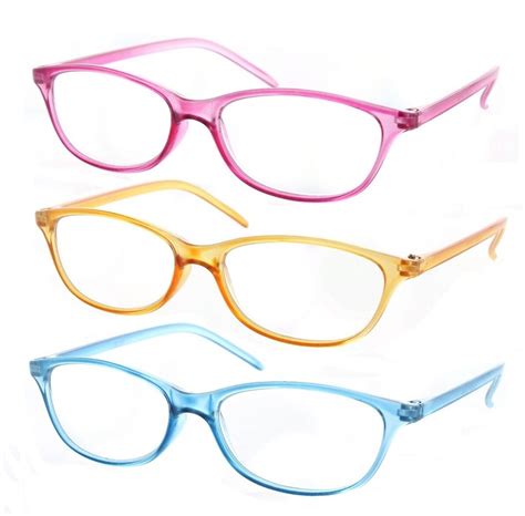 3 pack reading glasses translucent lightweight readers for women ebay