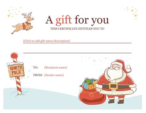 christmas gift certificate    personalized template