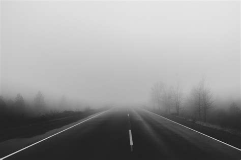 images black  white fog road mist morning highway