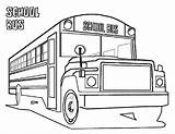 Bus Coloring School Kids Truck Pages Drawing Clipart Drawings Color Printable Print Book Children Vector Sheets Kindergarten sketch template
