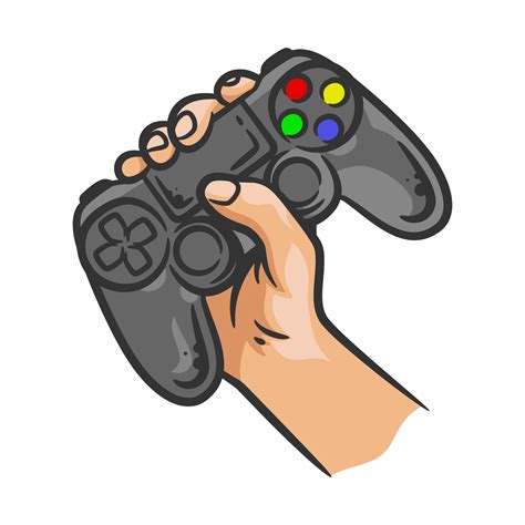 hand holding gaming controller joystick  vector art  vecteezy