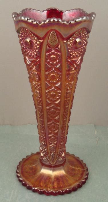 Imperial Glass Vintage Red Carnival 8 Inch Vase 1950s