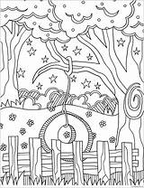 Coloring Swing Tree Pages Template Tire sketch template
