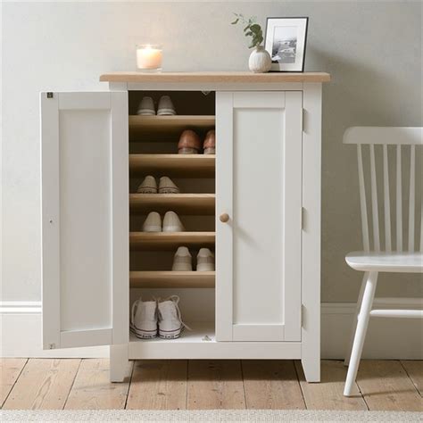 chester pure white large shoe cupboard  cotswold company