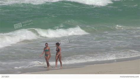 varadero sexy girls walking on the beach 5 stock video footage 2015831