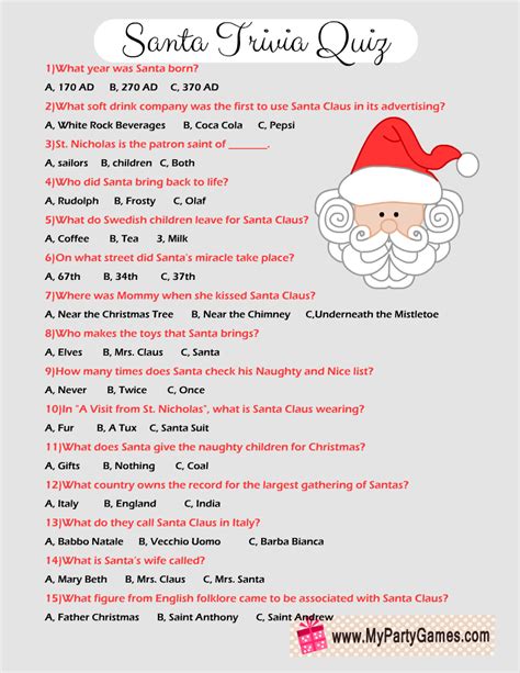printable christmas quiz  adults ideas  europedias