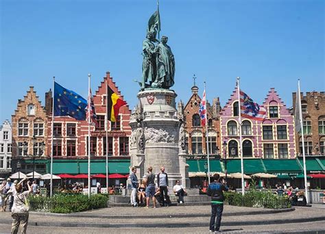 guild houses  market square  bruges belgium